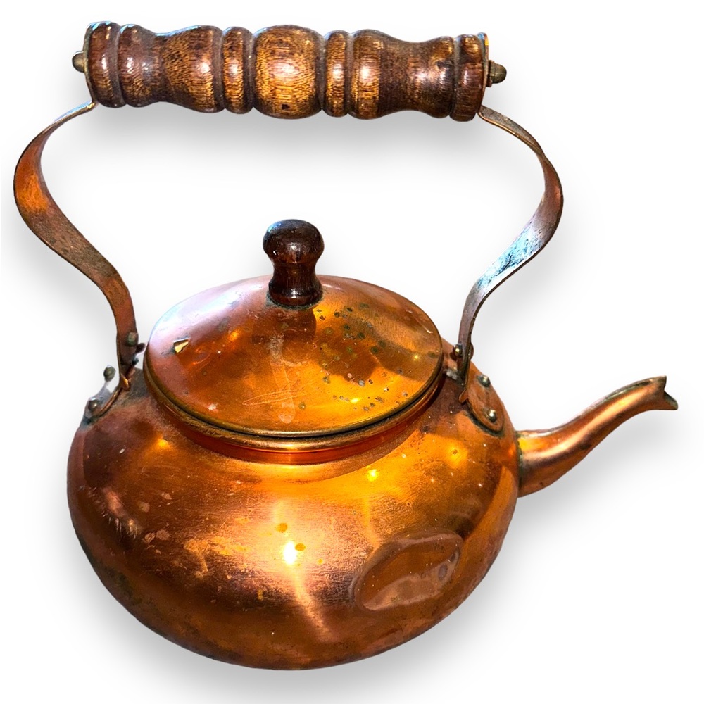 Vintage Rustic Copper Tea Kettle - Picture 3 of 7